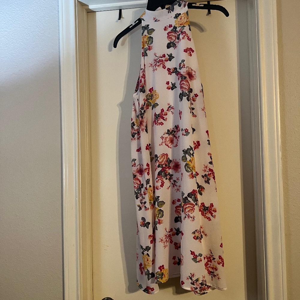 High Neck Floral Dress